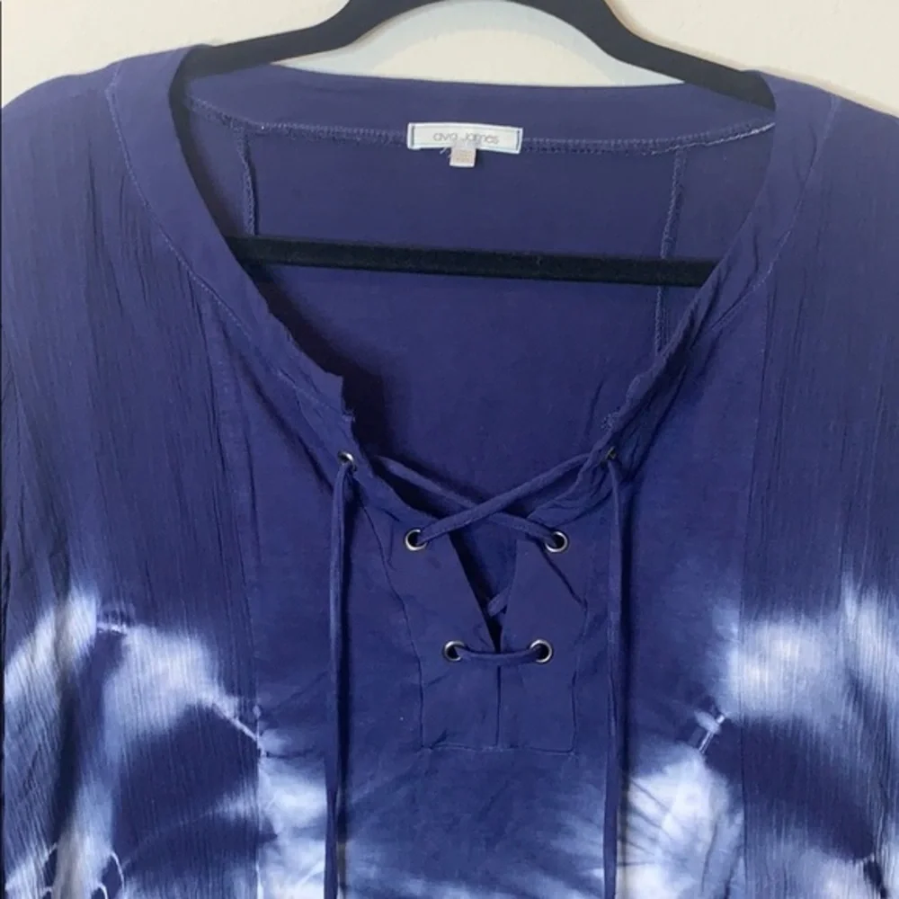 Ava James Blue Circle Tie Dye Tunic Medium - Picture 2 of 7